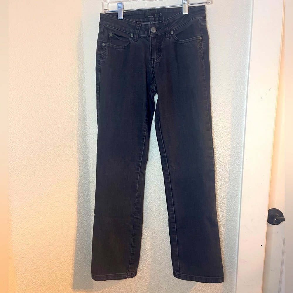 PrAna Dark Wash Jada Mid-rise Short Inseam Straight leg Jean Size 00/24